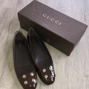 Gucci Women's Black Patent Leather Flats